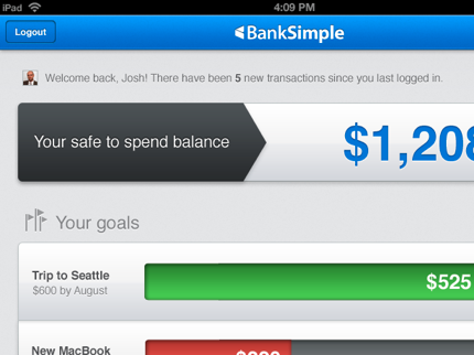 Banksimple iPad app