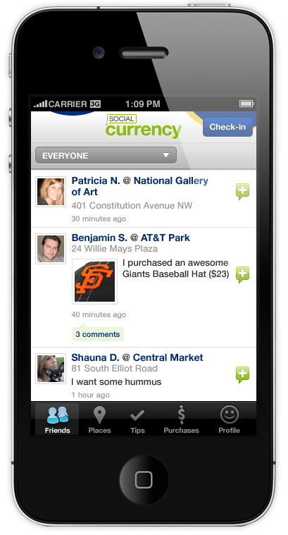 Social Currency iPhone App Screenshot