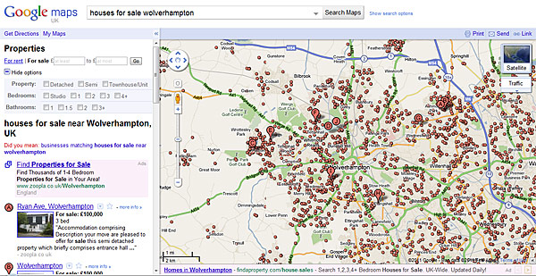 Google Maps Property Listings