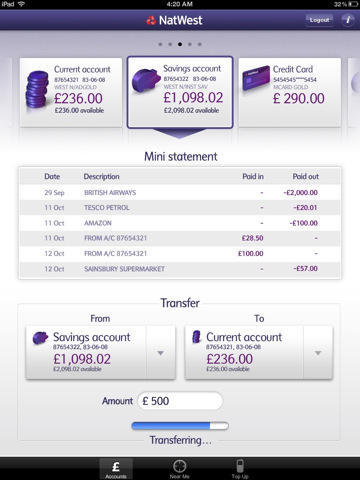 Natwest iPad app