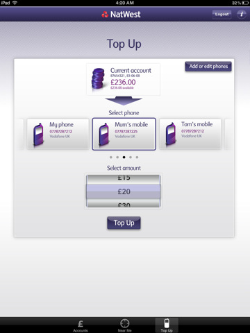 Natwest iPad app