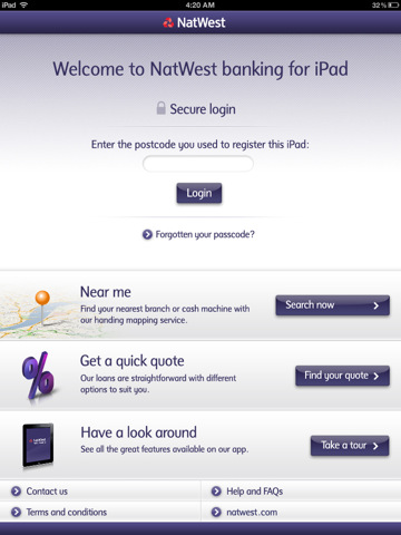 Natwest iPad app