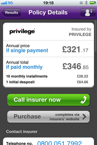 MoneySupermarket.com car insurance iphone app