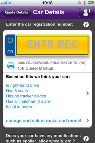 MoneySupermarket.com car insurance iphone app