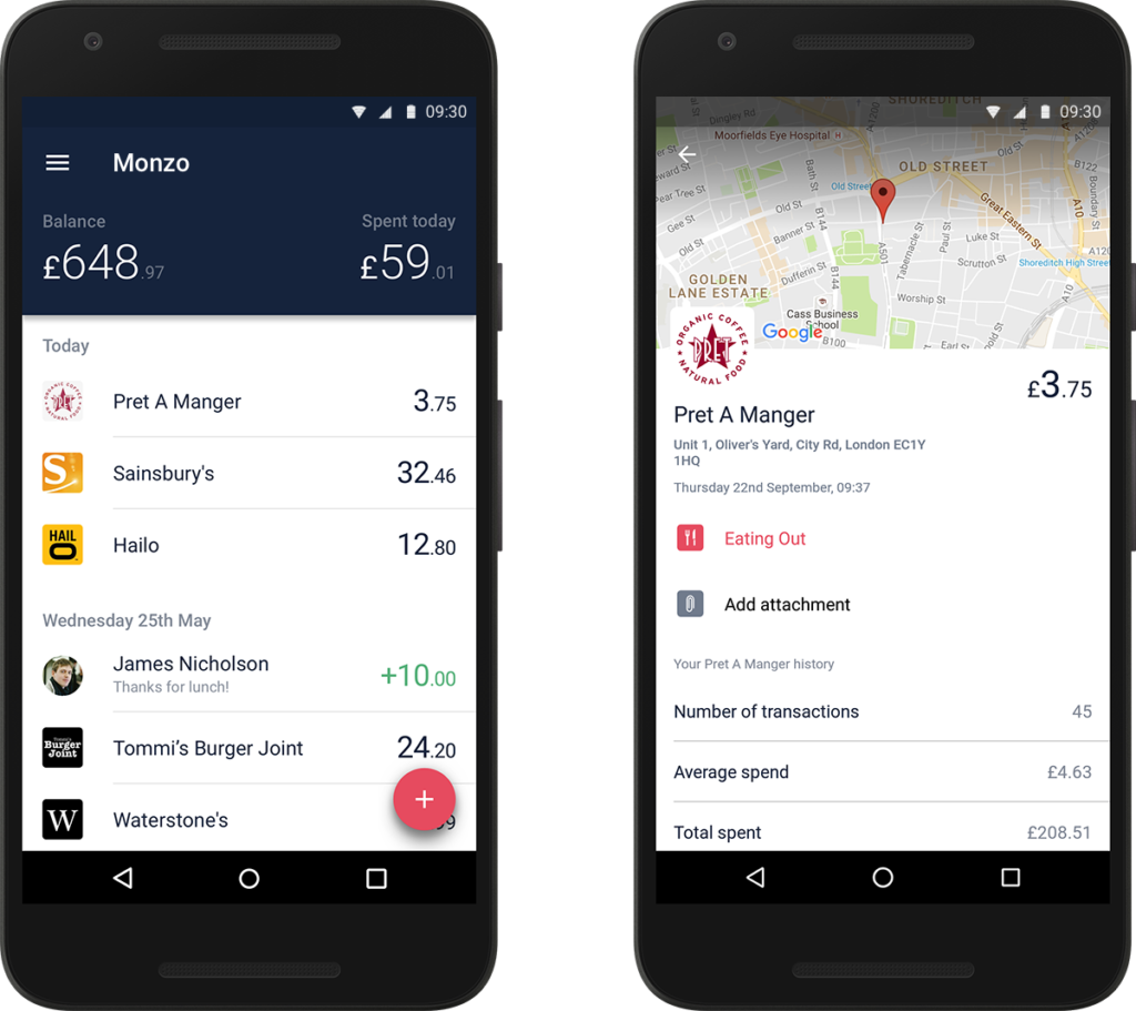 Monzo on Android