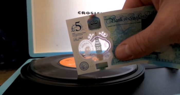 Vinyl played with a fiver