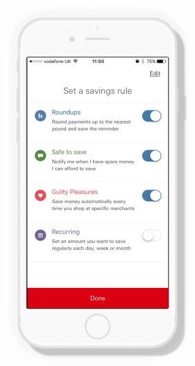 HSBC savings app screenshot