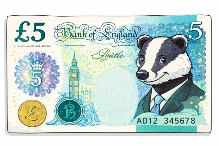 Badger on a five pound note
