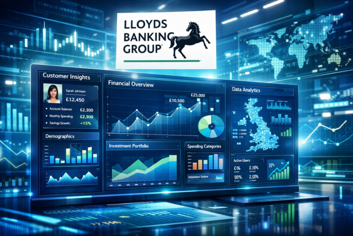 Lloyds Banking Group financial dashboard concept image